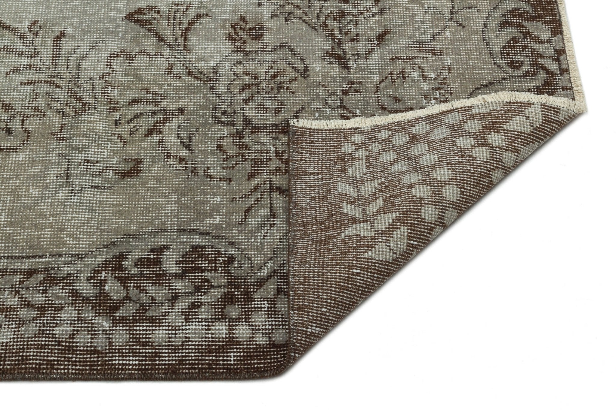 Atina 34253 Grey Vintage Wool Handmade Area Rug 5'7" x 8'8"