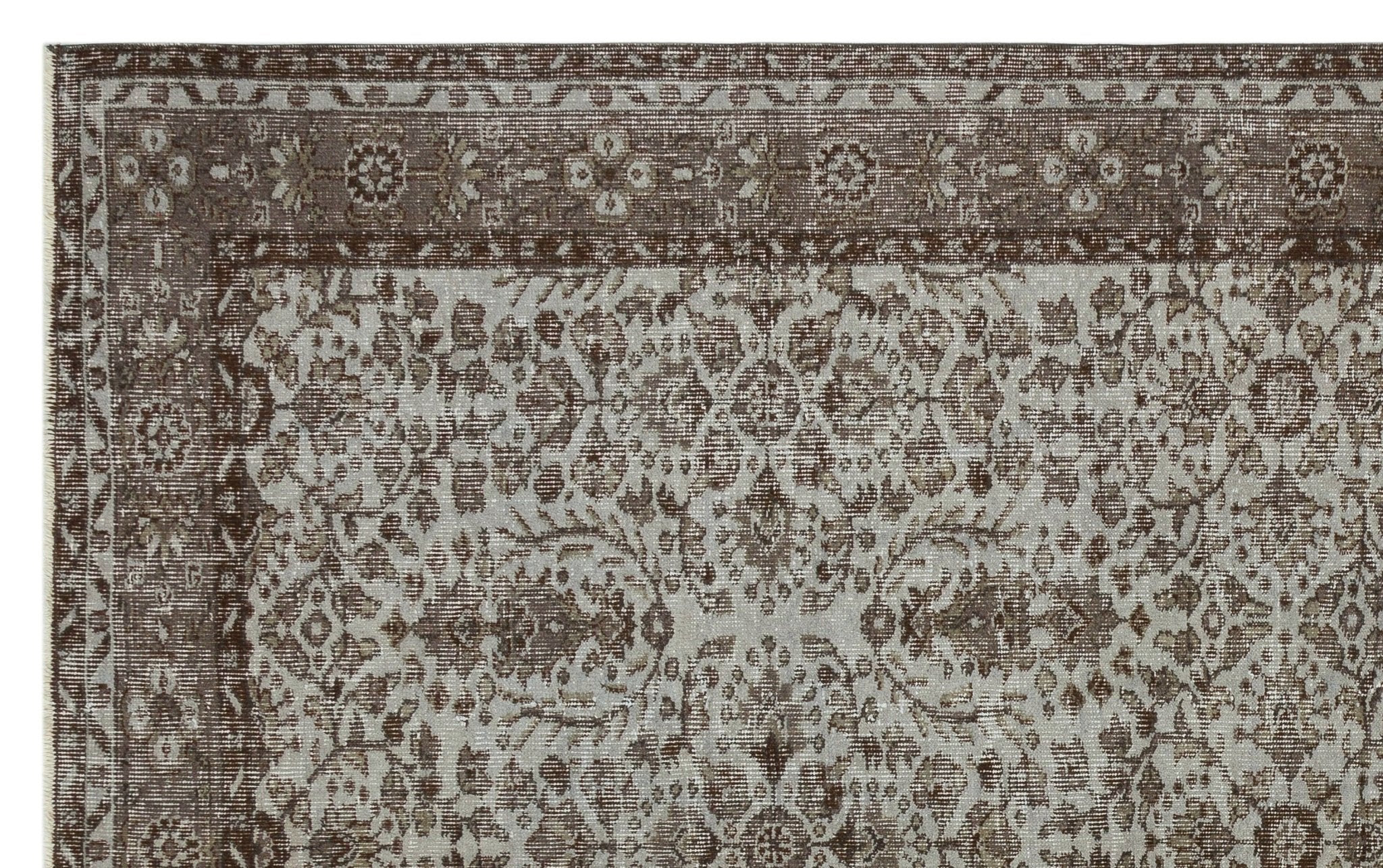 Atina 34264 Grey Vintage Wool Handmade Area Rug 5'7" x 8'10"