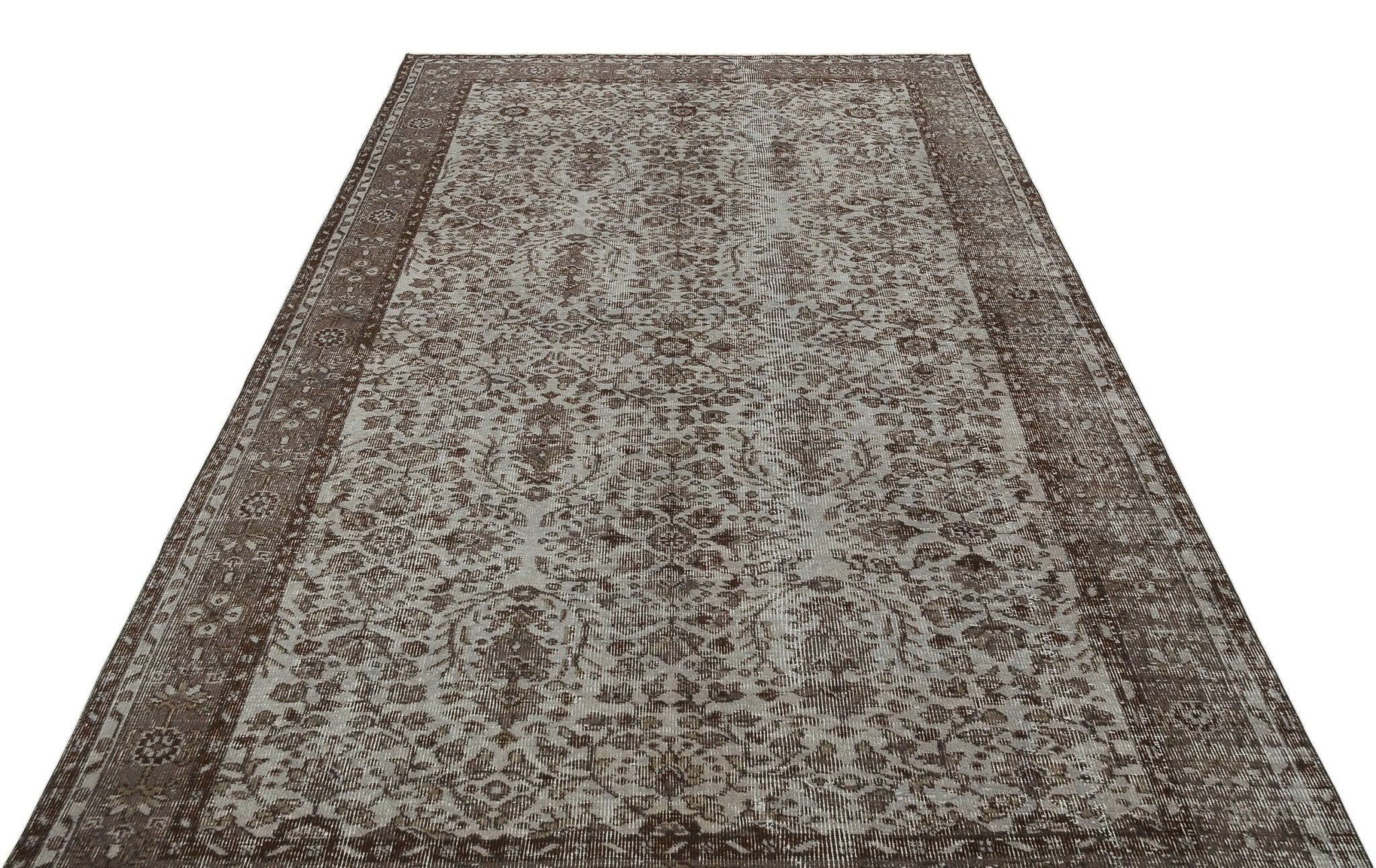 Atina 34264 Grey Vintage Wool Handmade Area Rug 5'7" x 8'10"