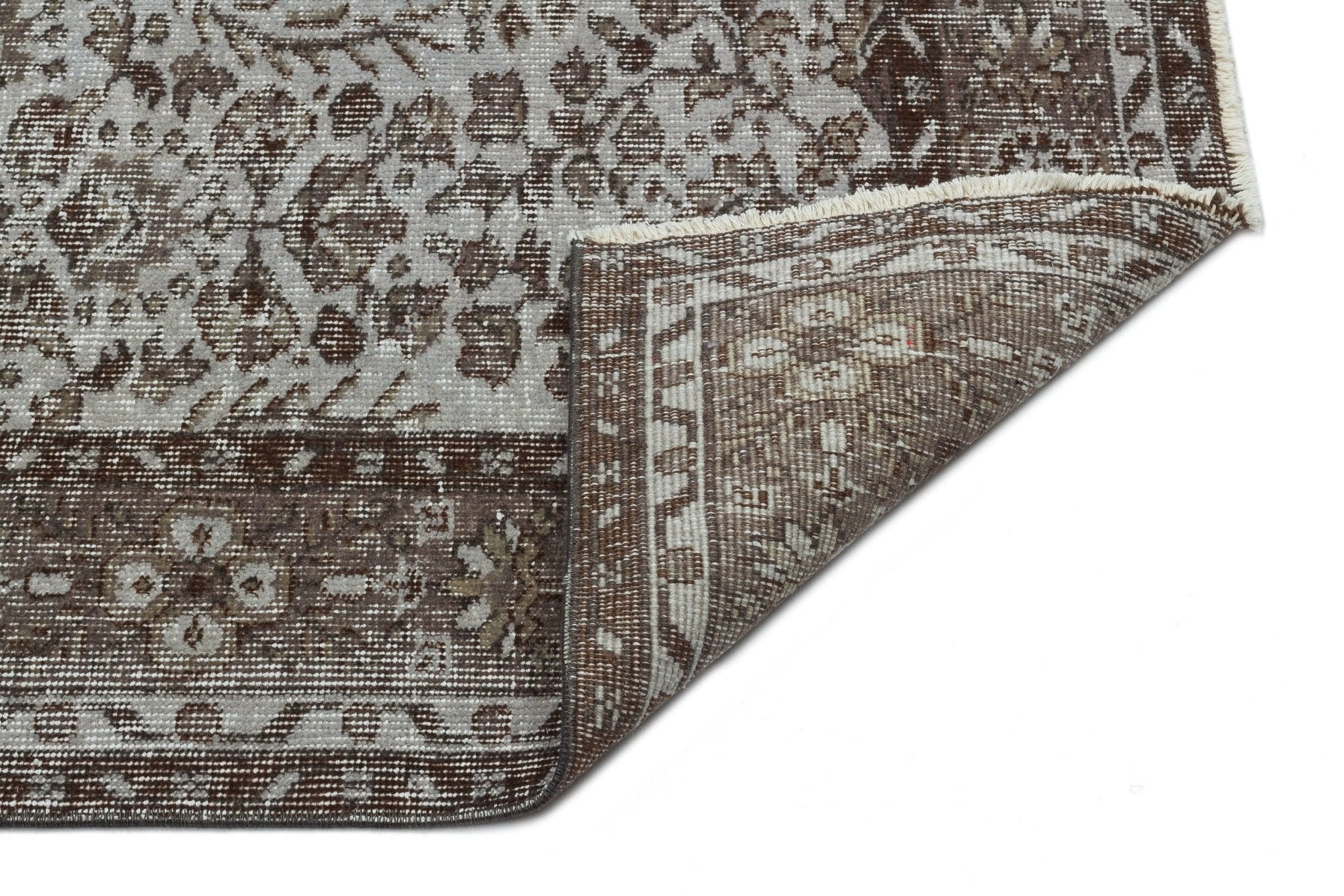 Atina 34264 Grey Vintage Wool Handmade Area Rug 5'7" x 8'10"