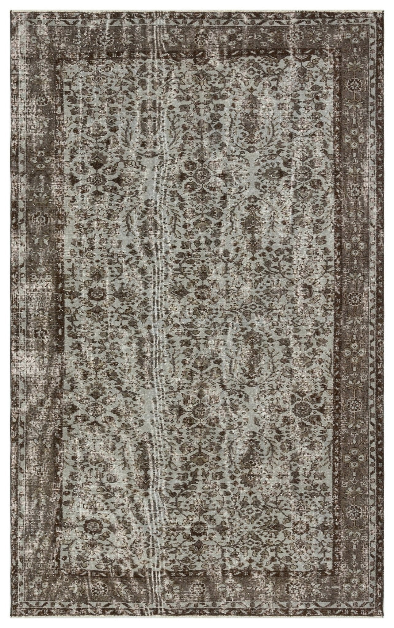 Atina 34264 Grey Vintage Wool Handmade Area Rug 5'7" x 8'10"
