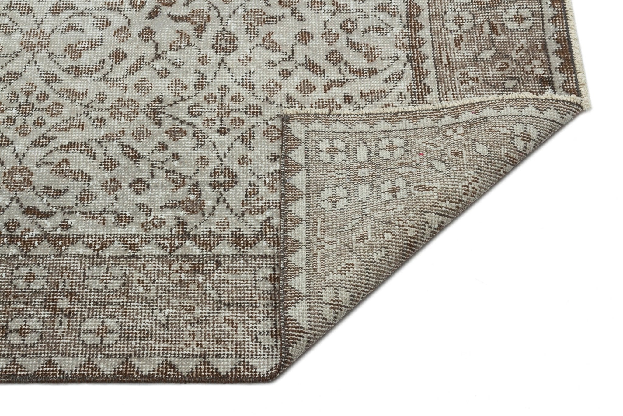 Atina 34297 Grey Vintage Wool Handmade Area Rug 5'6" x 9'0"