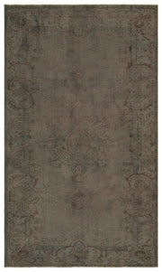 Atina 34306 Grey Vintage Wool Handmade Area Rug 5'6" x 9'3"