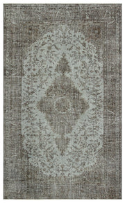 Atina 34367 Grey Vintage Wool Handmade Area Rug 5'6" x 9'3"