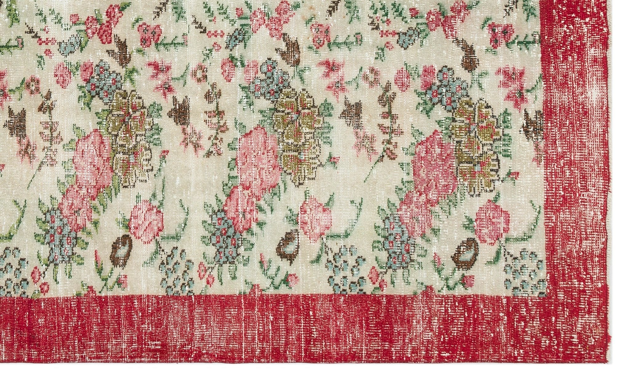Atina 34730 Beige Vintage Wool Handmade Area Rug 6'2" x 10'3"