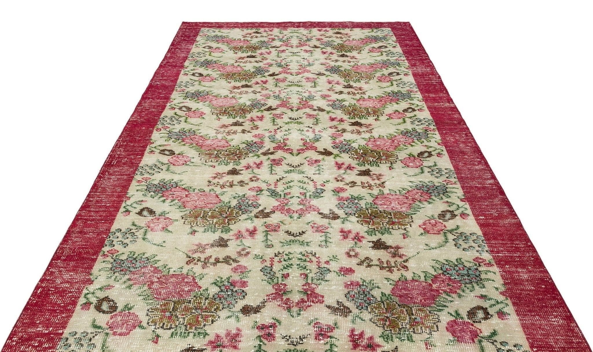 Atina 34730 Beige Vintage Wool Handmade Area Rug 6'2" x 10'3"