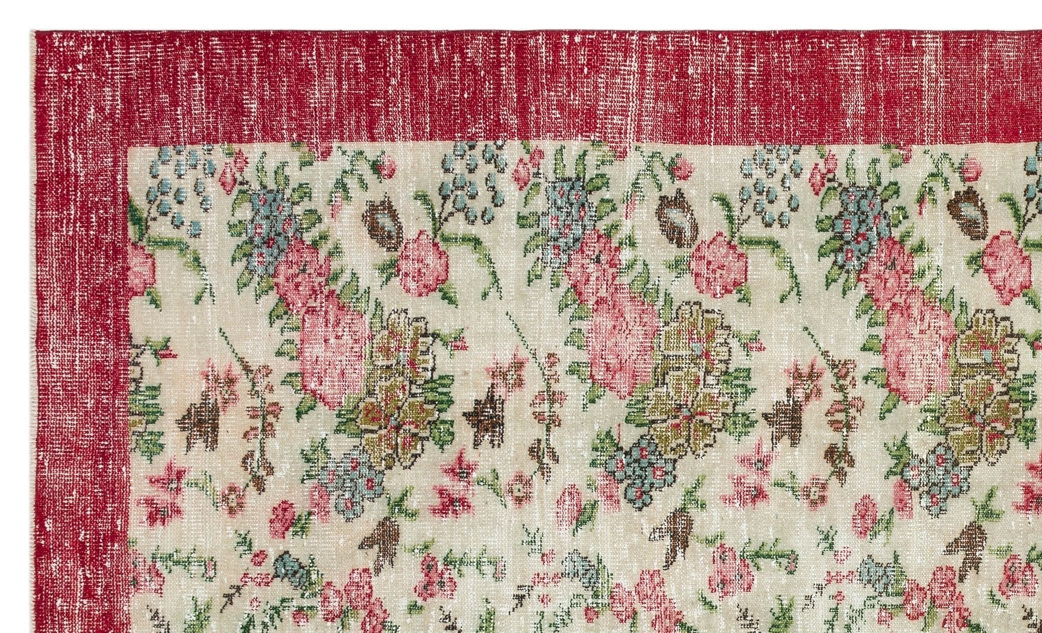 Atina 34730 Beige Vintage Wool Handmade Area Rug 6'2" x 10'3"