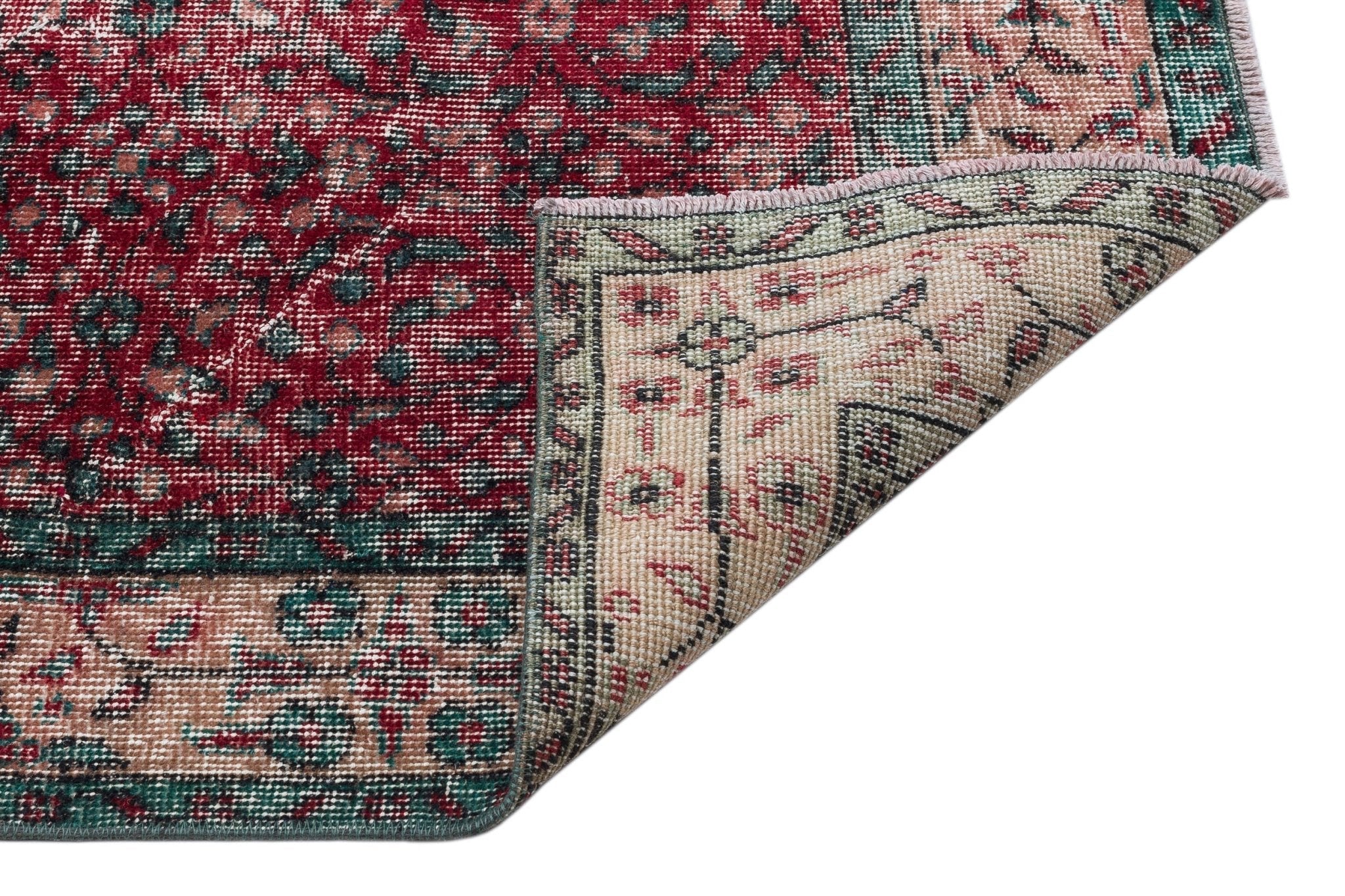 Atina 34765 Beige Vintage Wool Handmade Area Rug 5'7" x 9'2"