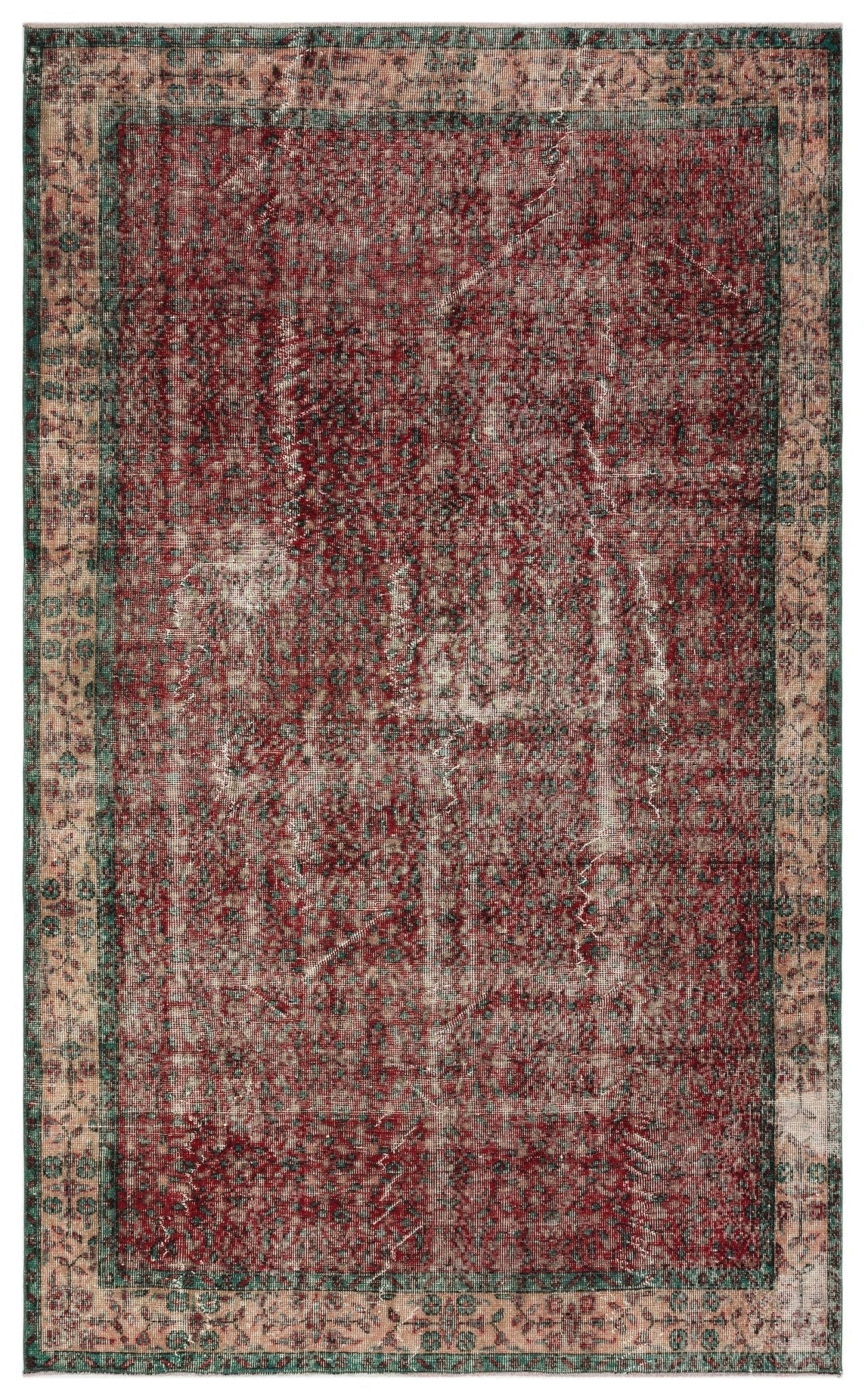 Atina 34765 Beige Vintage Wool Handmade Area Rug 5'7" x 9'2"