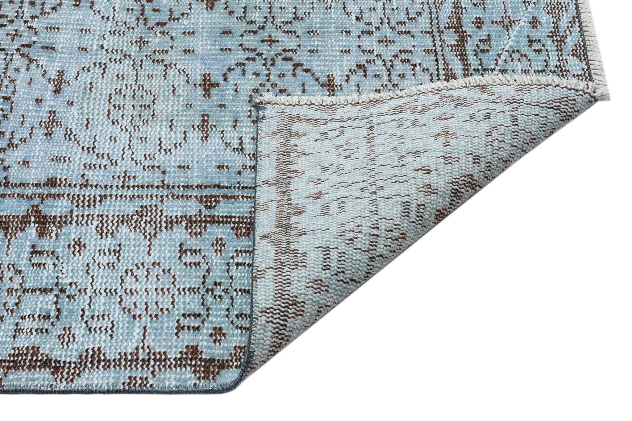 Atina 34768 Blue Vintage Wool Handmade Area Rug 5'7" x 9'1"