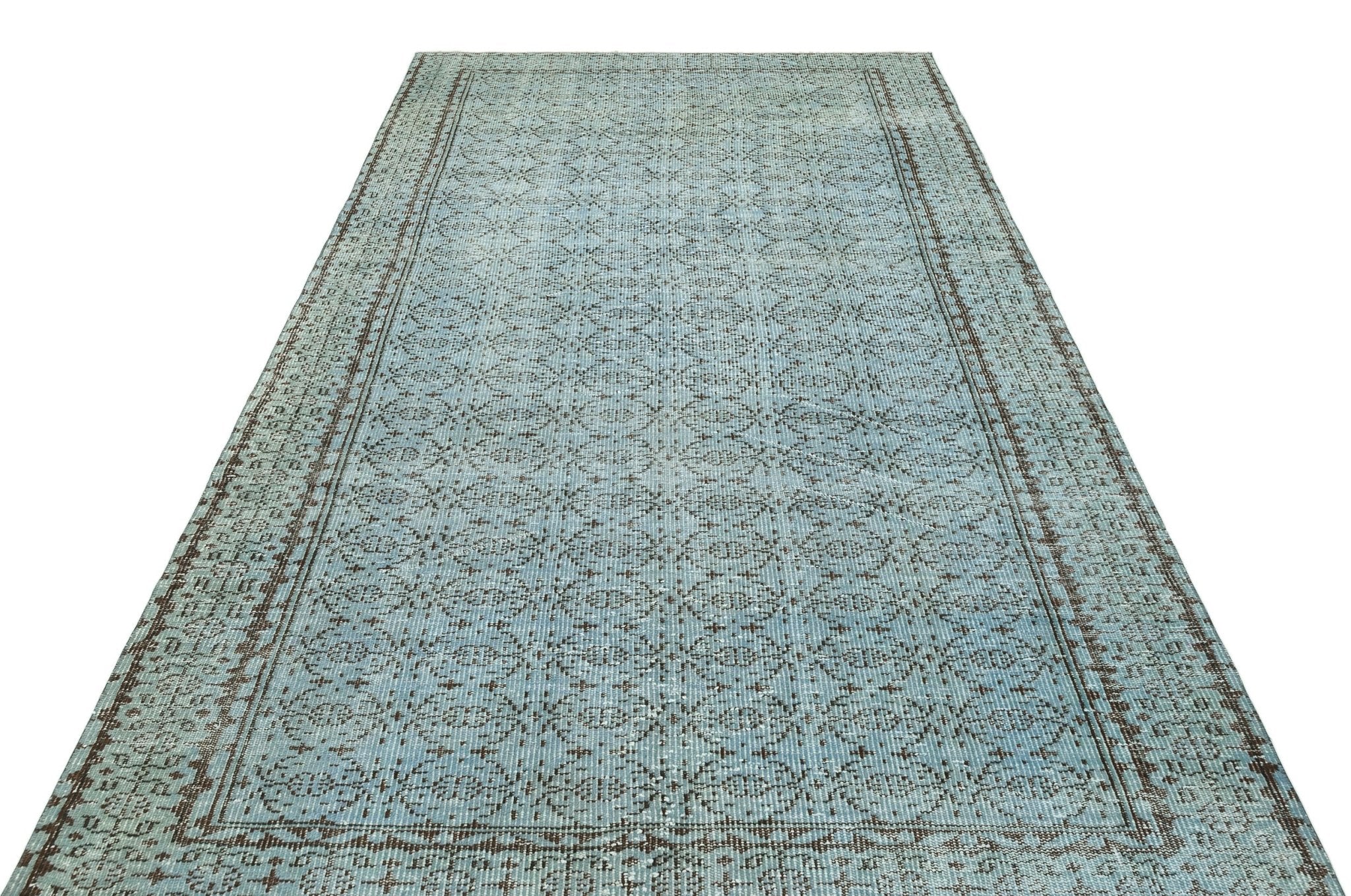 Atina 34768 Blue Vintage Wool Handmade Area Rug 5'7" x 9'1"