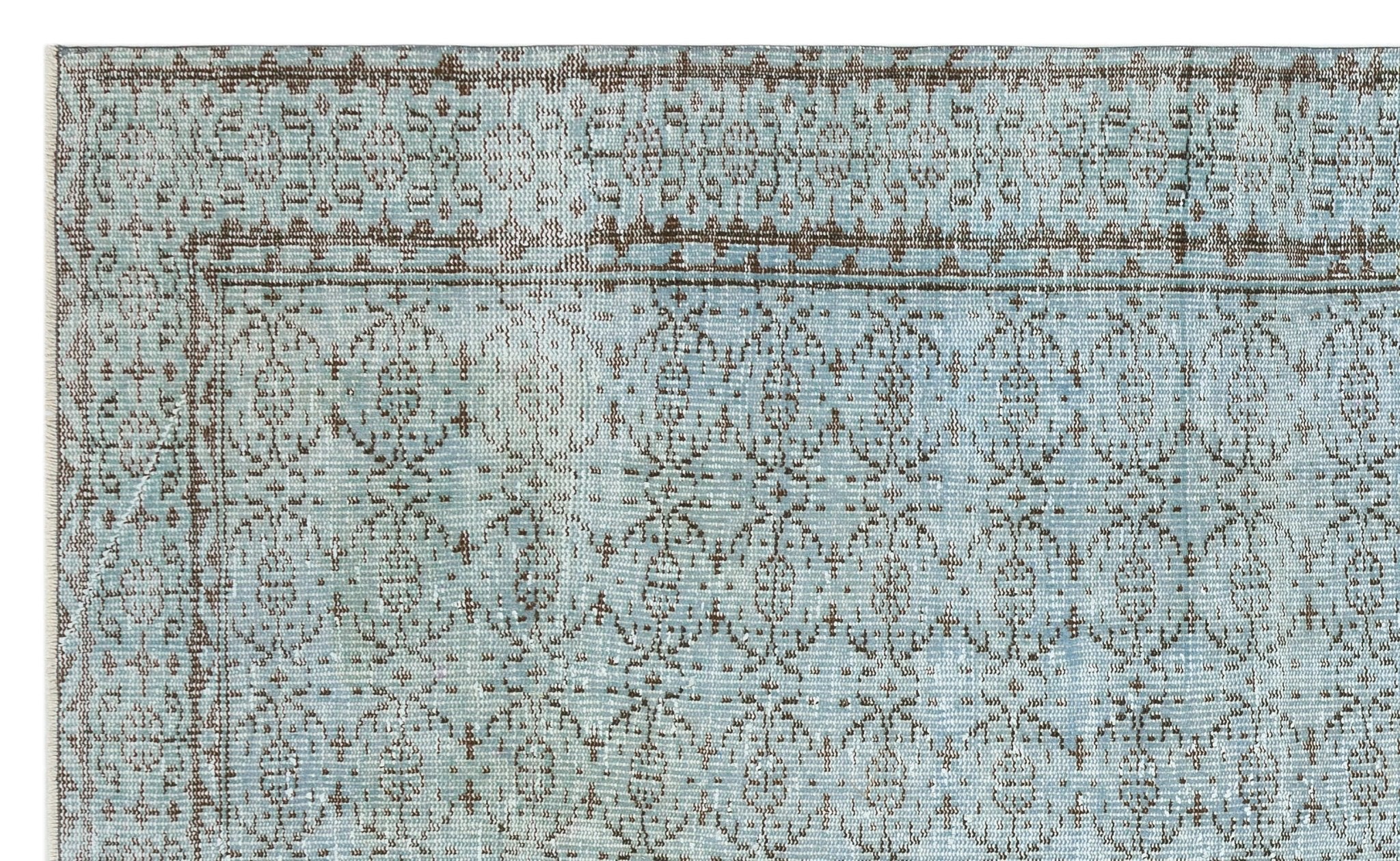 Atina 34768 Blue Vintage Wool Handmade Area Rug 5'7" x 9'1"