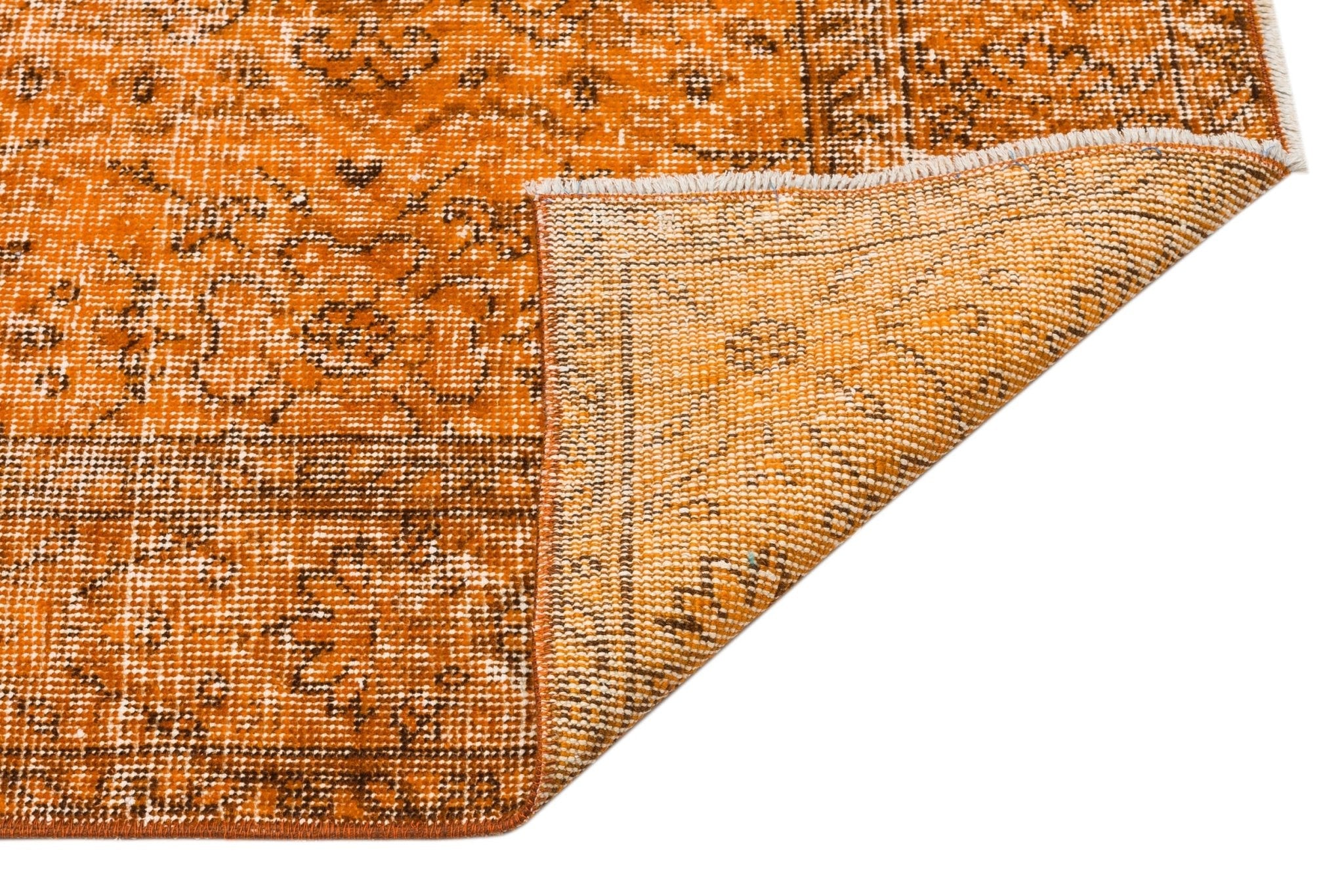 Atina 34910 Orange Vintage Wool Handmade Area Rug 5'4" x 9'2"