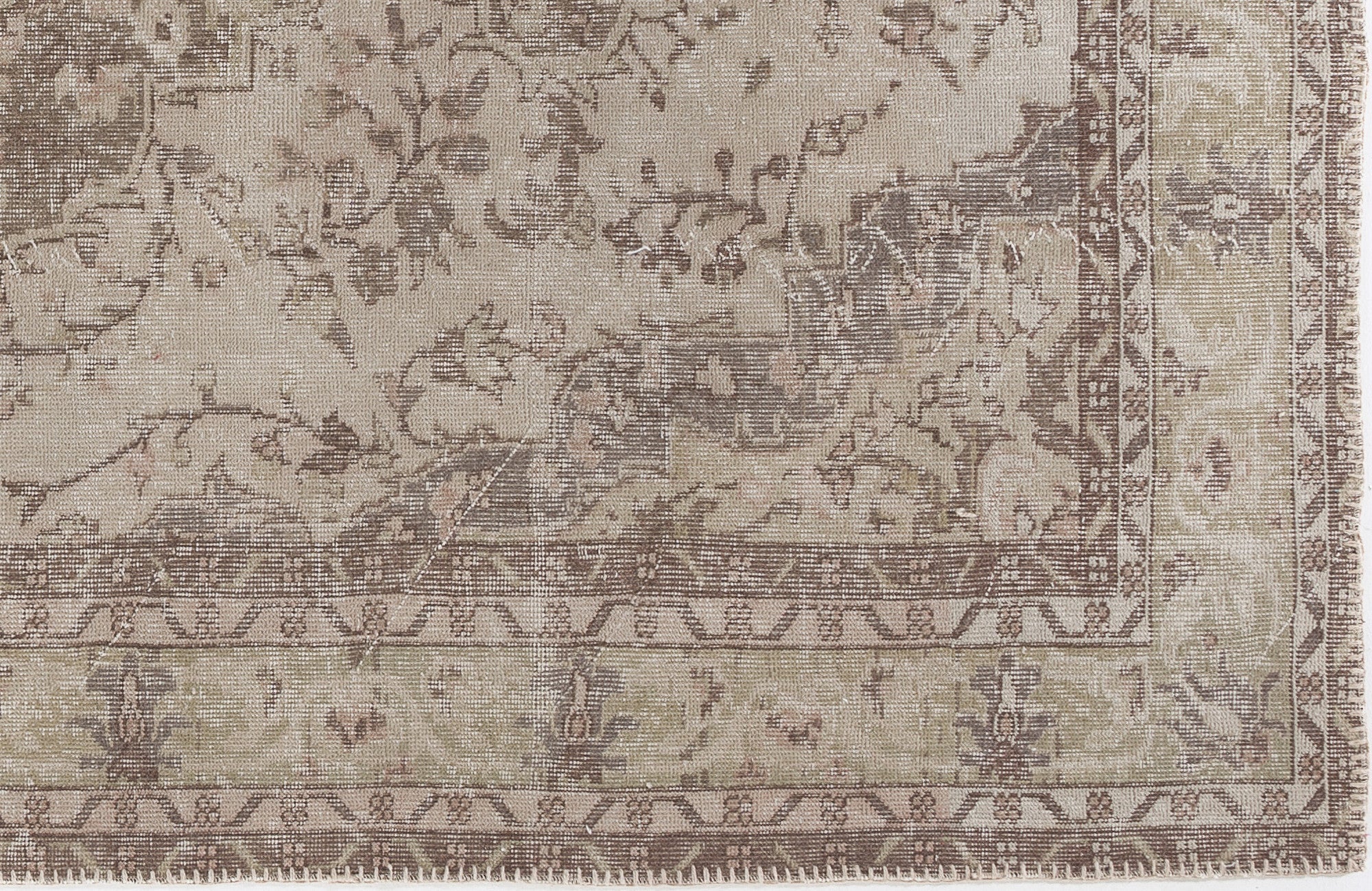 Atina 3506 Beige Vintage Wool Handmade Area Rug 5'6" x 9'6"