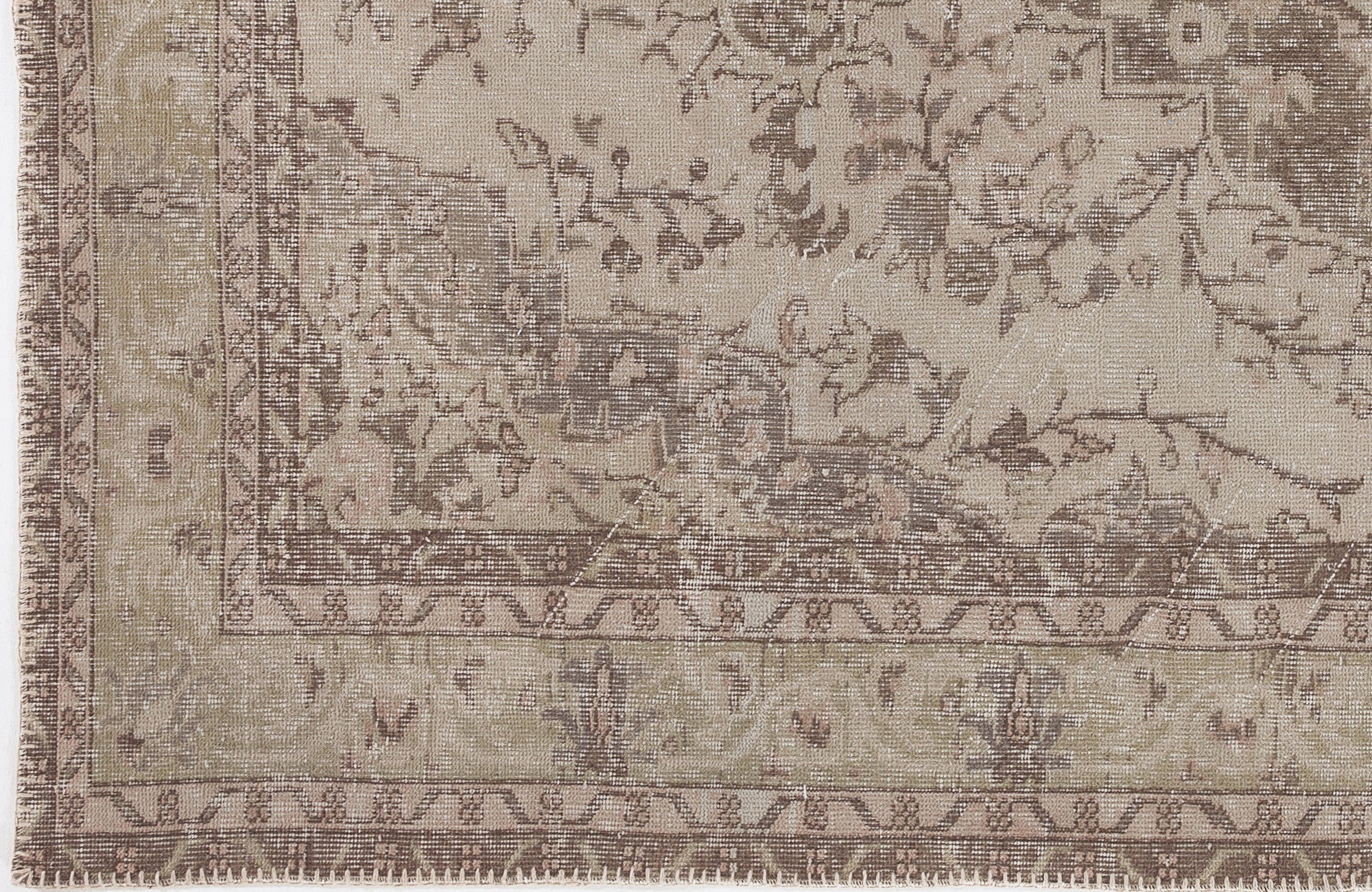Atina 3506 Beige Vintage Wool Handmade Area Rug 5'6" x 9'6"