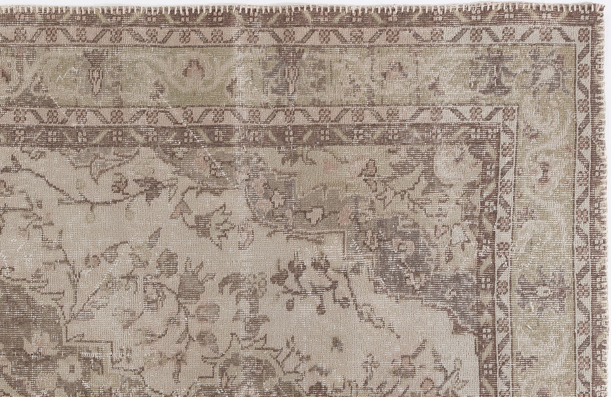 Atina 3506 Beige Vintage Wool Handmade Area Rug 5'6" x 9'6"
