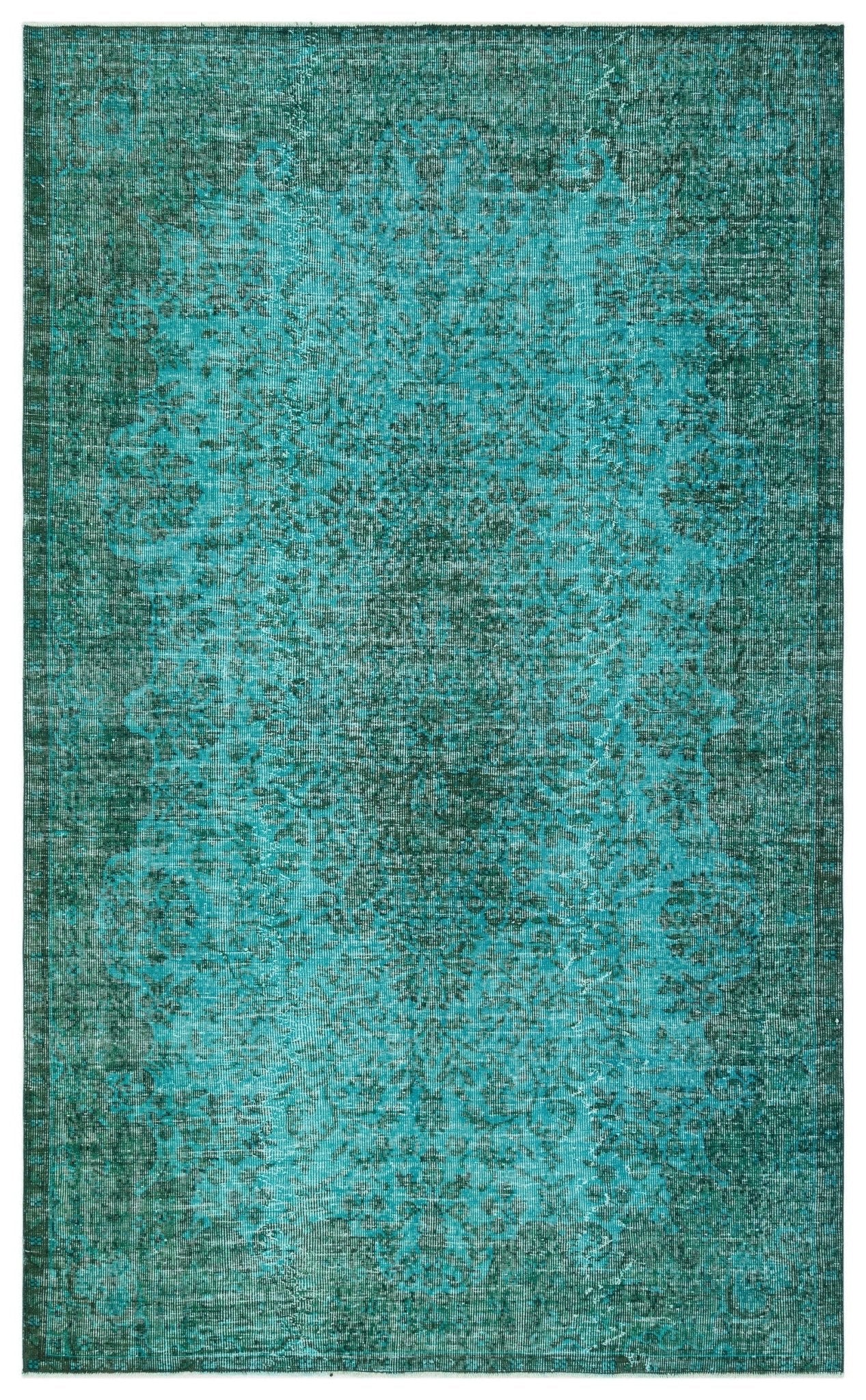 Atina 35079 Turquoise Vintage Wool Handmade Area Rug 5'7" x 9'1"