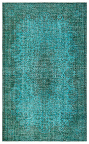 Atina 35079 Turquoise Vintage Wool Handmade Area Rug 5'7" x 9'1"