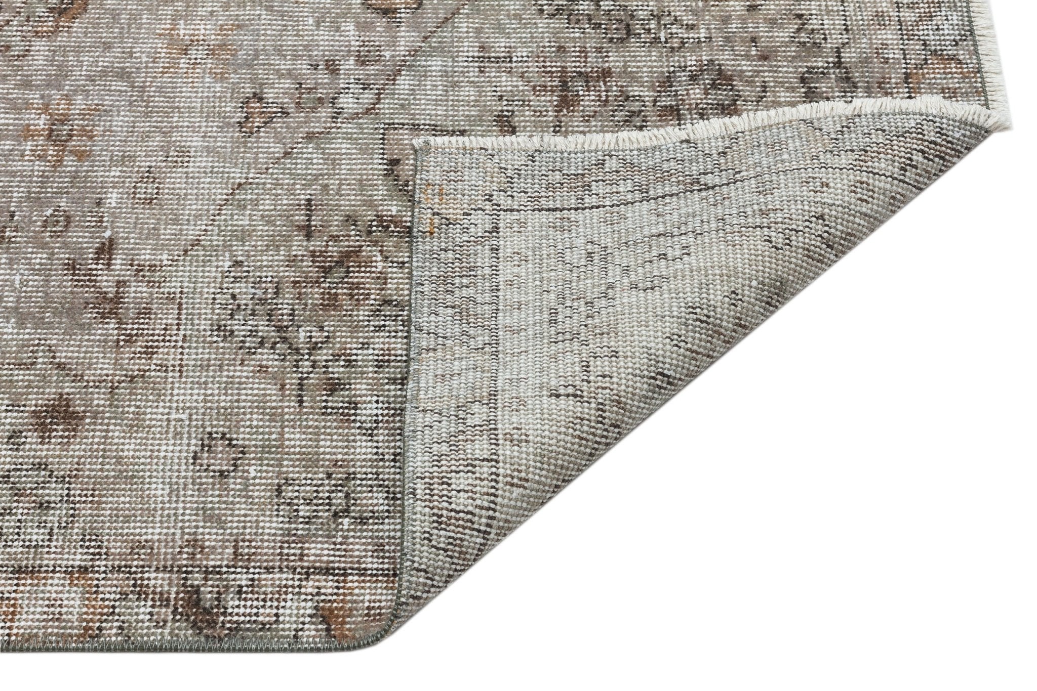 Atina 35141 Grey Vintage Wool Handmade Area Rug 5'7" x 9'2"