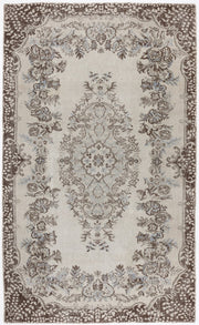 Atina 3583 Beige Vintage Wool Handmade Area Rug 5'8" x 9'4"