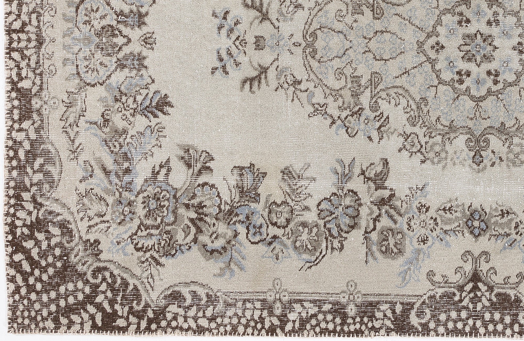 Atina 3583 Beige Vintage Wool Handmade Area Rug 5'8" x 9'4"