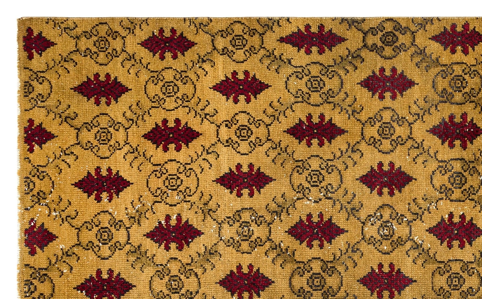Atina 35897 Yellow Vintage Wool Handmade Area Rug 5'0" x 8'4"