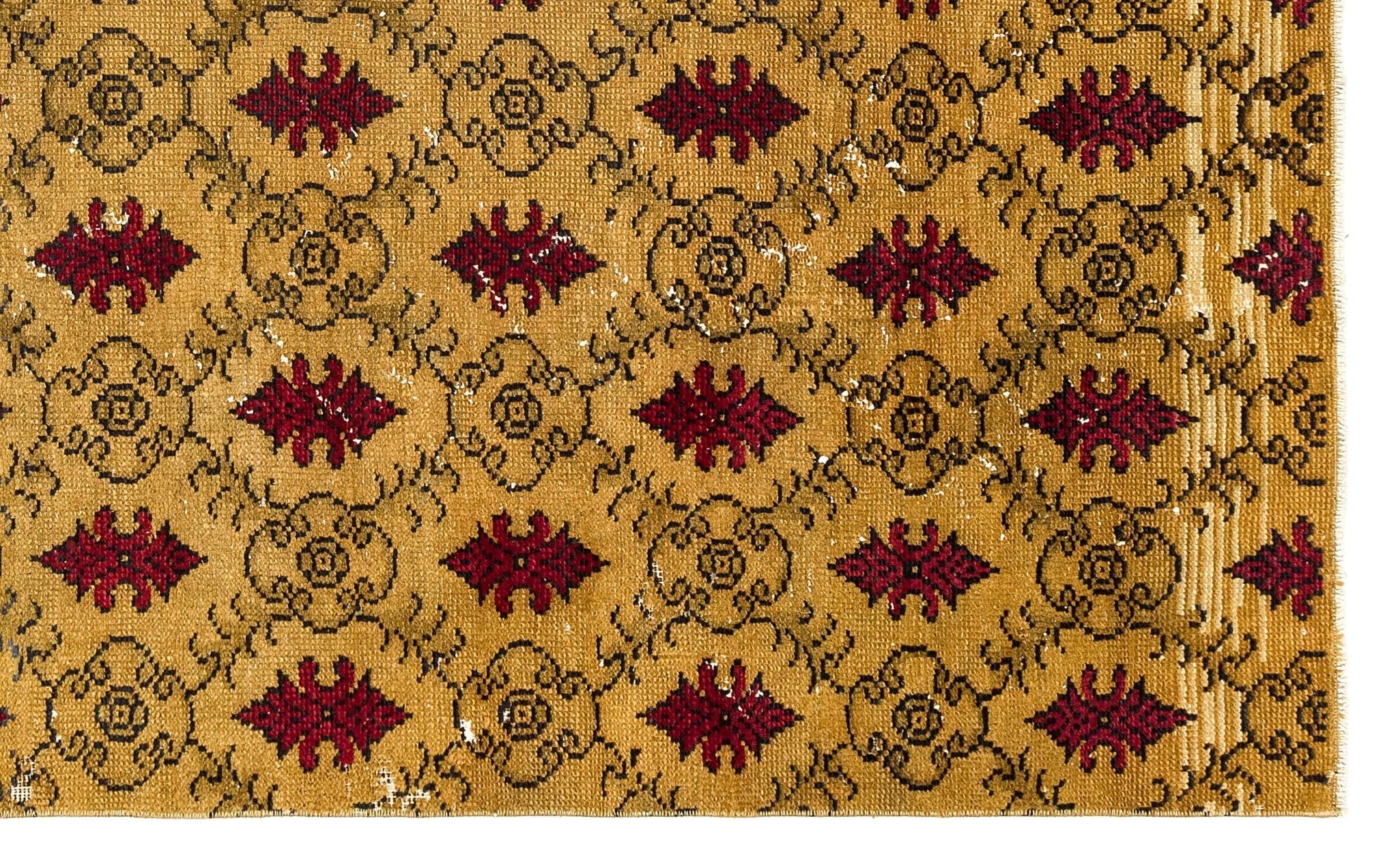Atina 35897 Yellow Vintage Wool Handmade Area Rug 5'0" x 8'4"