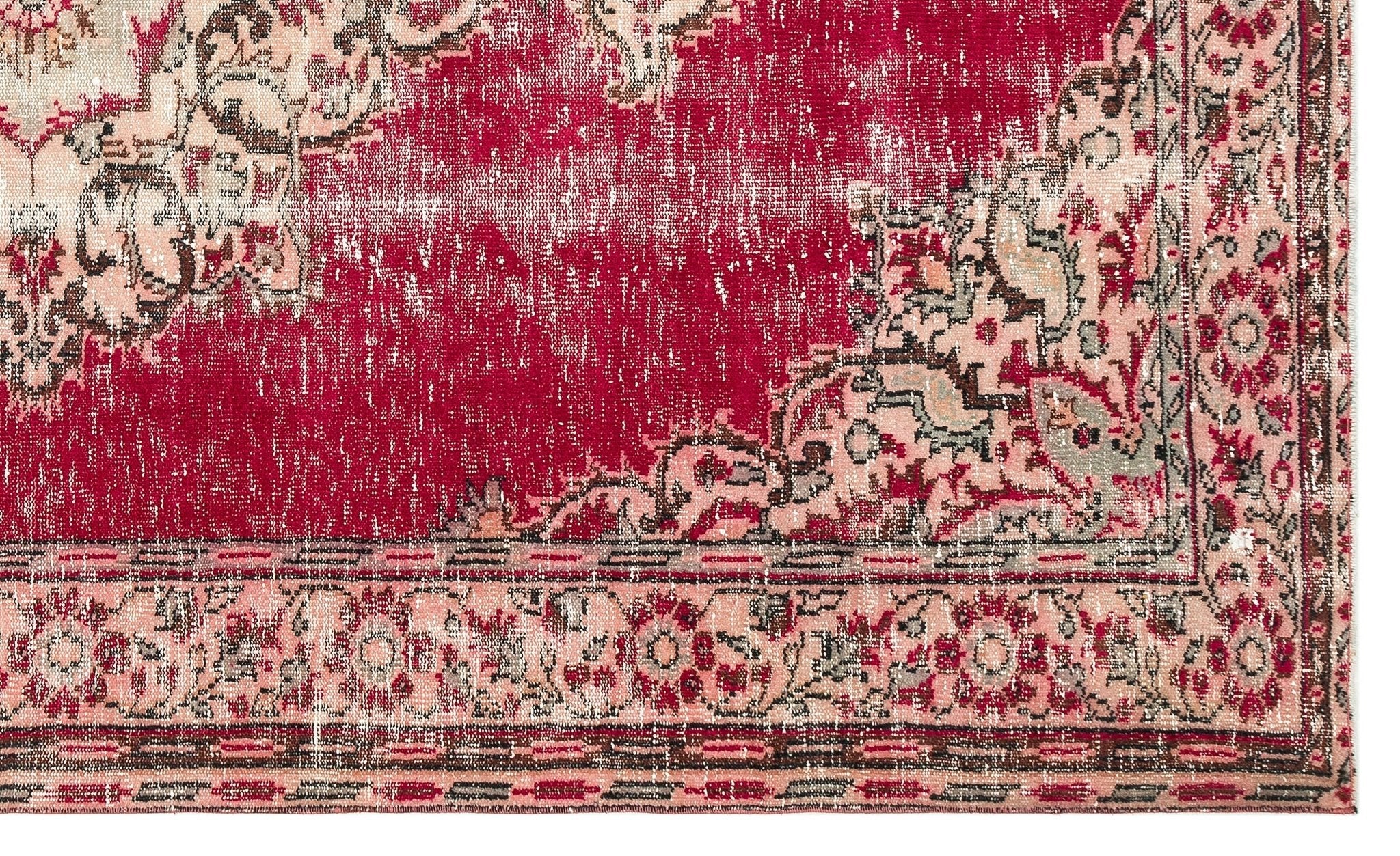 Atina 35902 Red Vintage Wool Handmade Area Rug 6'0" x 9'11"