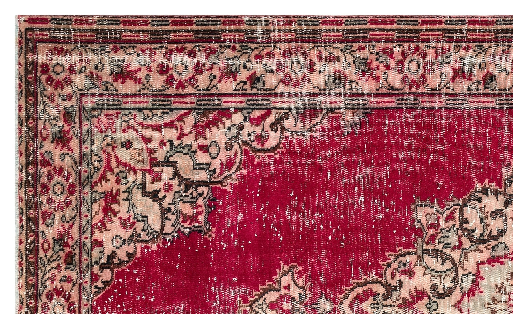 Atina 35902 Red Vintage Wool Handmade Area Rug 6'0" x 9'11"