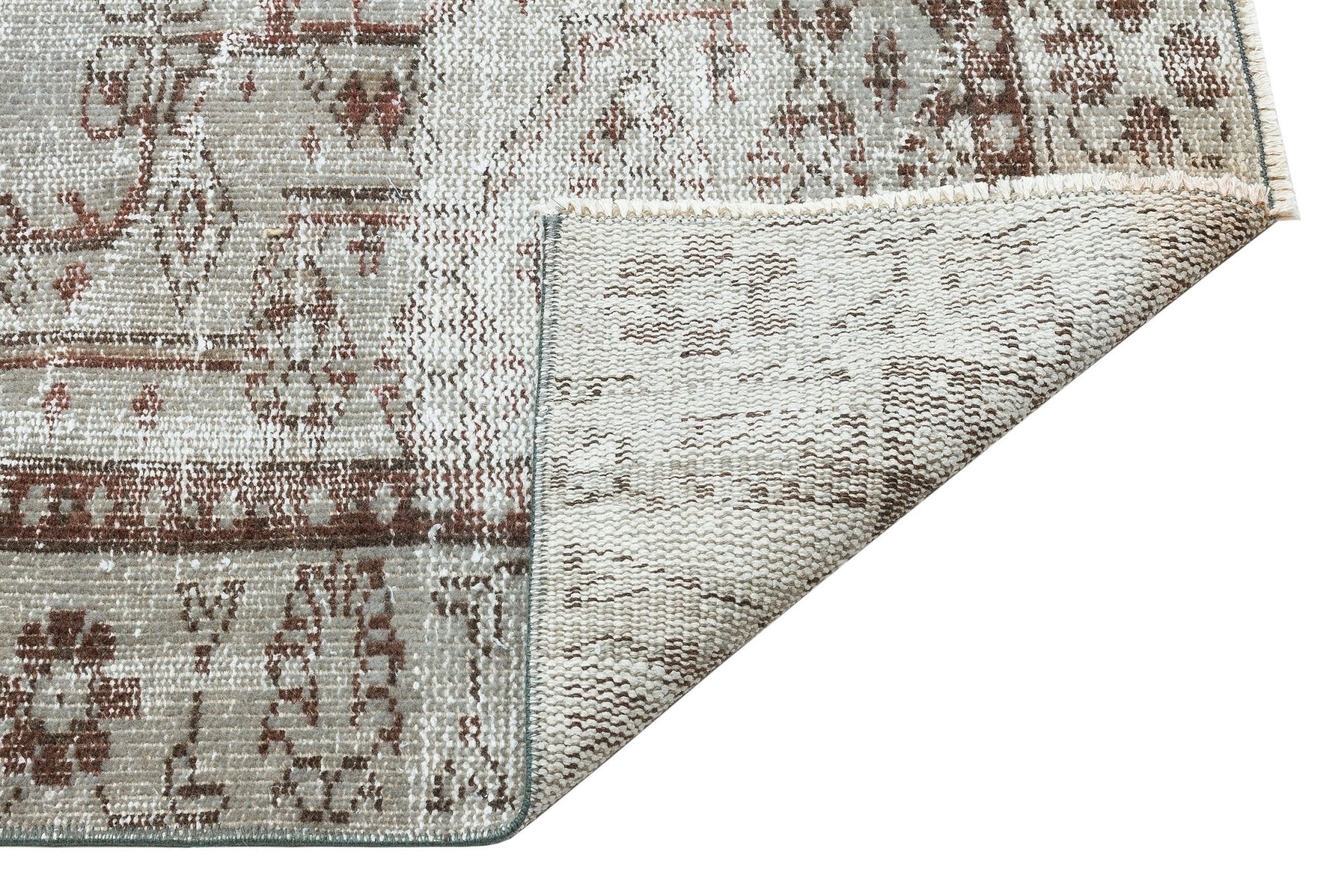 Atina 35925 Grey Vintage Wool Handmade Area Rug 5'7" x 8'10"