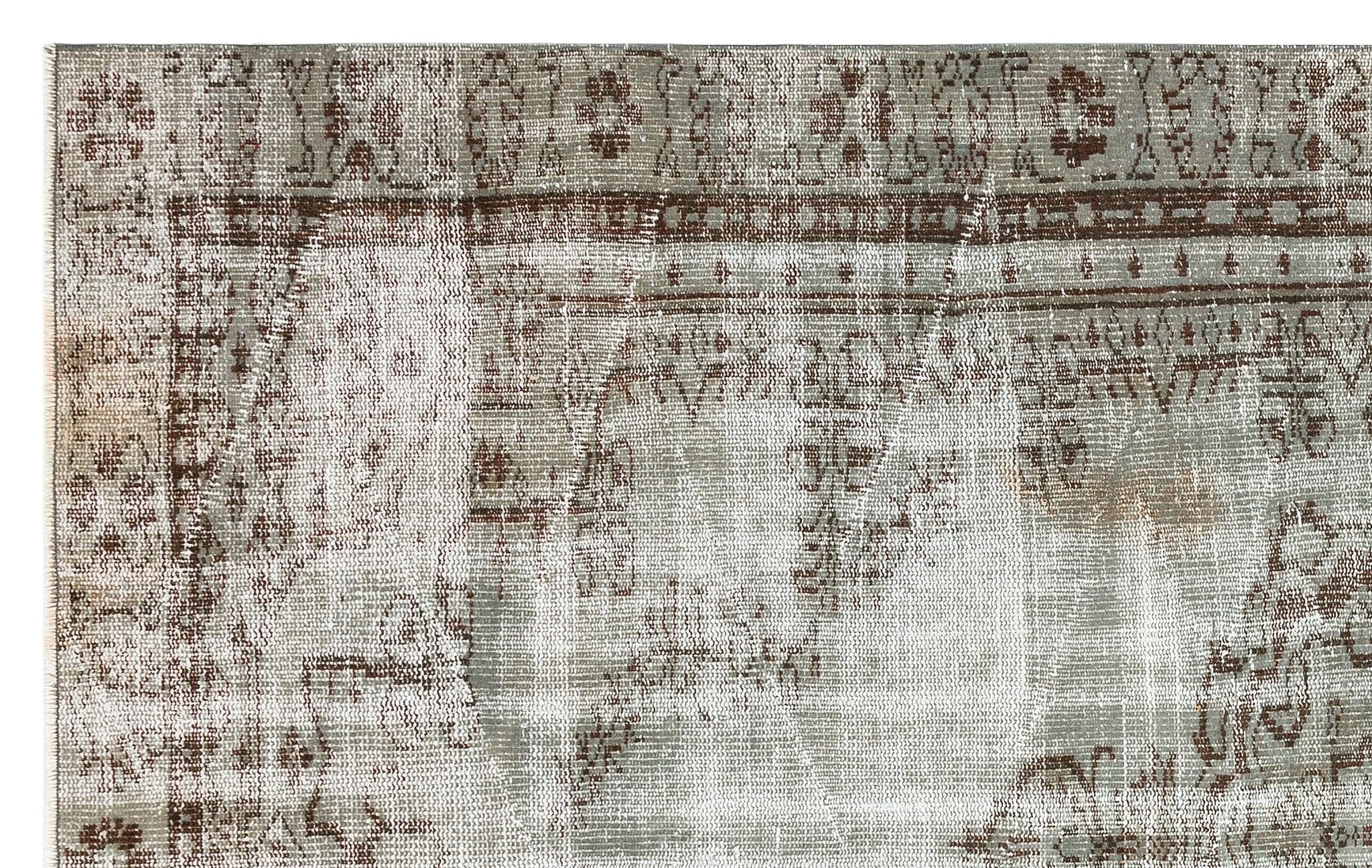 Atina 35925 Grey Vintage Wool Handmade Area Rug 5'7" x 8'10"
