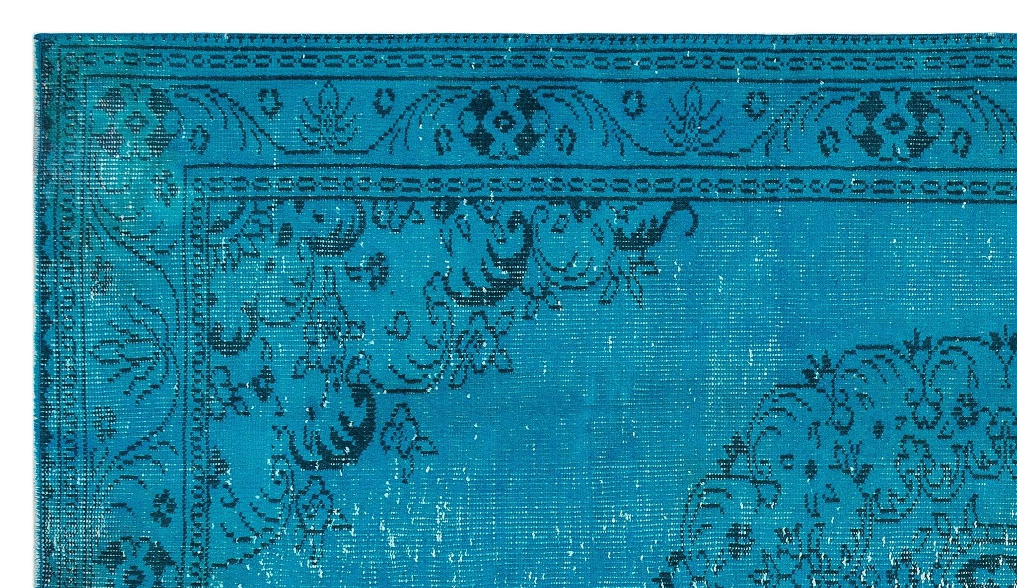 Atina 35955 Turquoise Vintage Wool Handmade Area Rug 5'0" x 8'11"