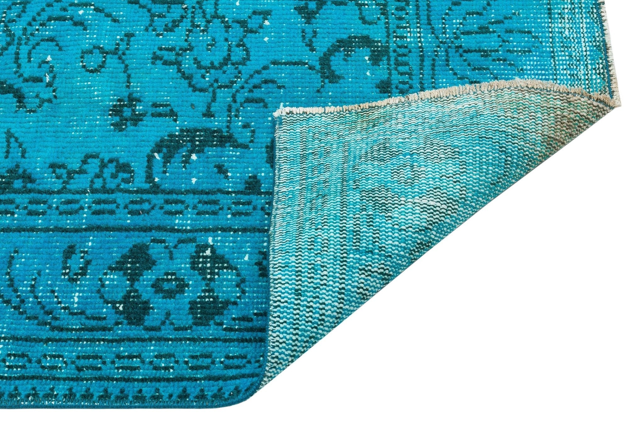 Atina 35955 Turquoise Vintage Wool Handmade Area Rug 5'0" x 8'11"