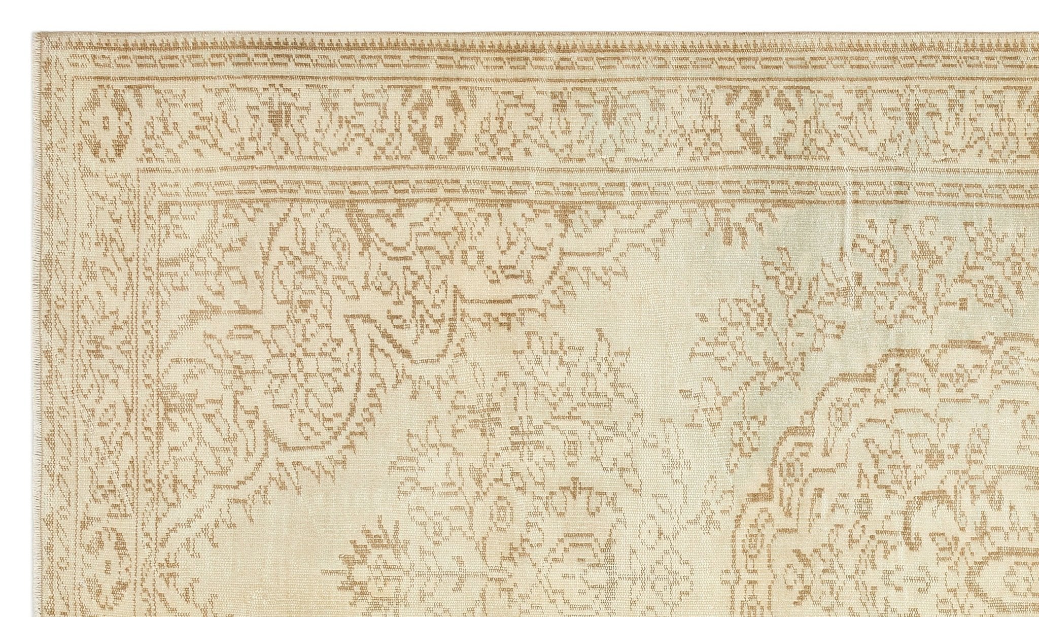 Atina 35985 Beige Vintage Wool Handmade Area Rug 5'7" x 9'8"