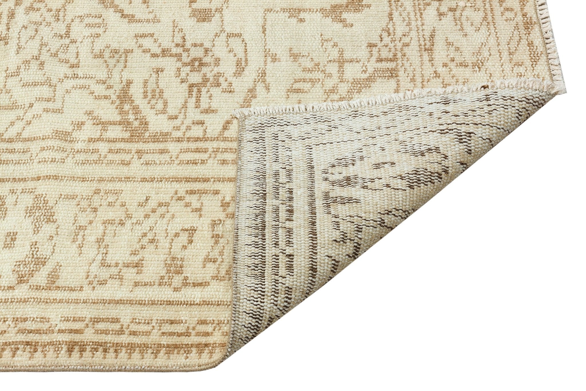 Atina 35985 Beige Vintage Wool Handmade Area Rug 5'7" x 9'8"