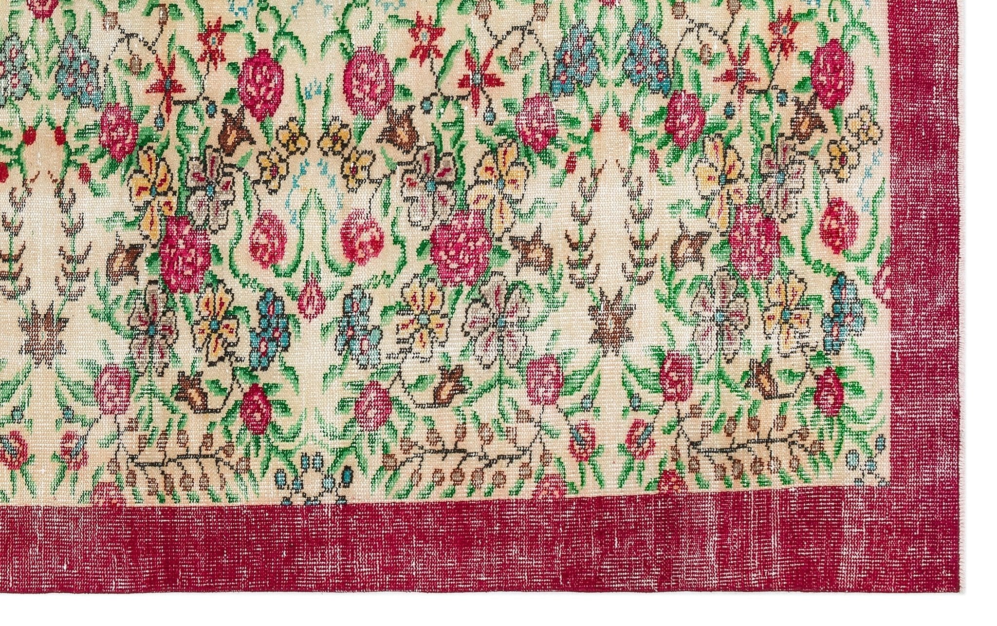 Atina 35988 Beige Vintage Wool Handmade Area Rug 5'9" x 9'2"