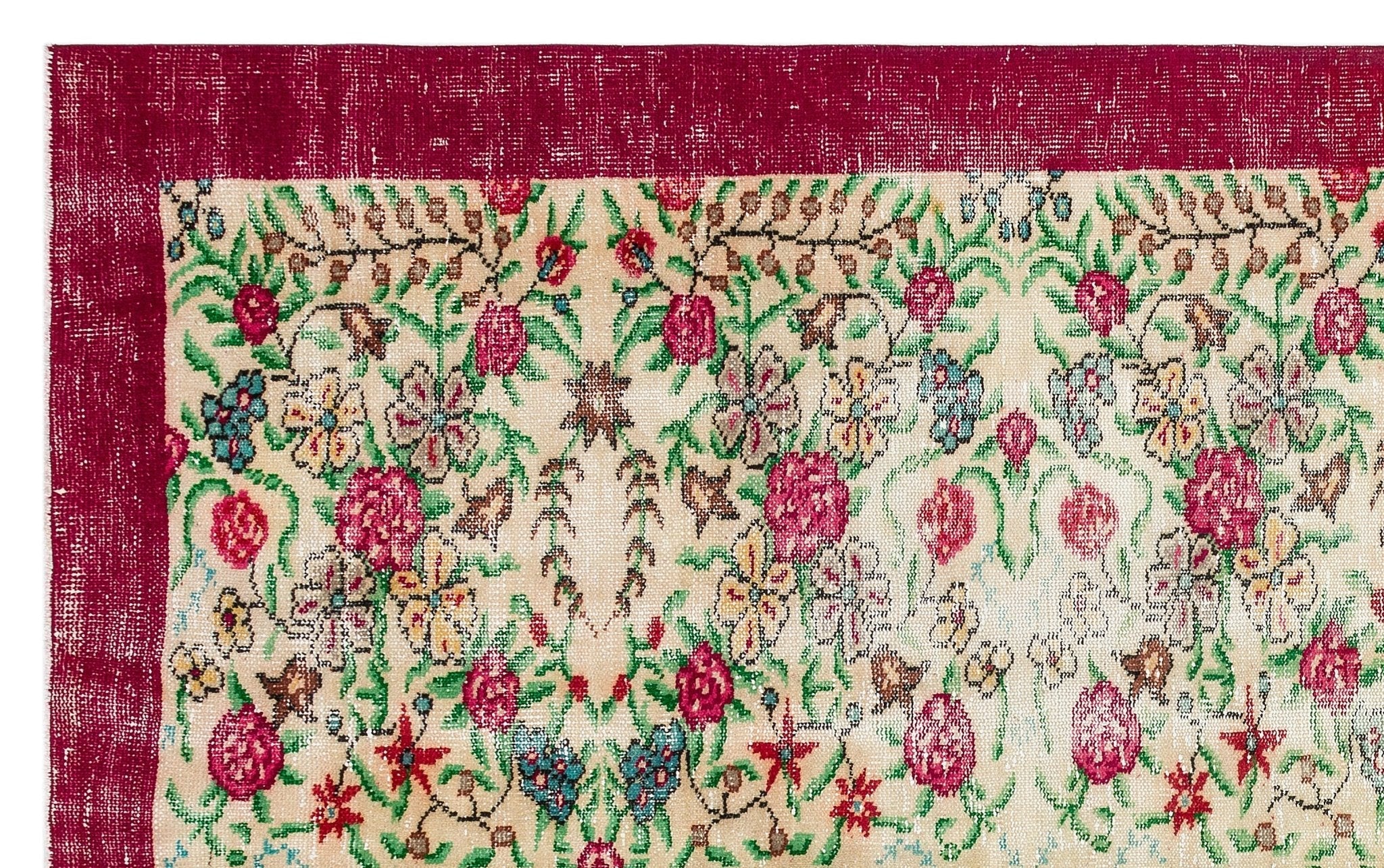 Atina 35988 Beige Vintage Wool Handmade Area Rug 5'9" x 9'2"
