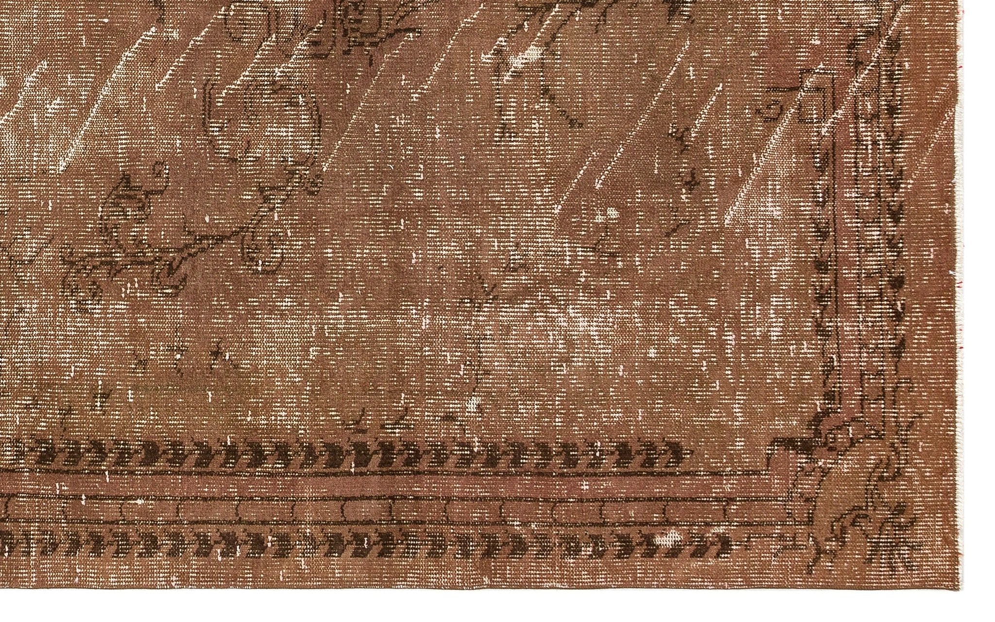 Atina 36030 Brown Vintage Wool Handmade Area Rug 5'5" x 8'9"