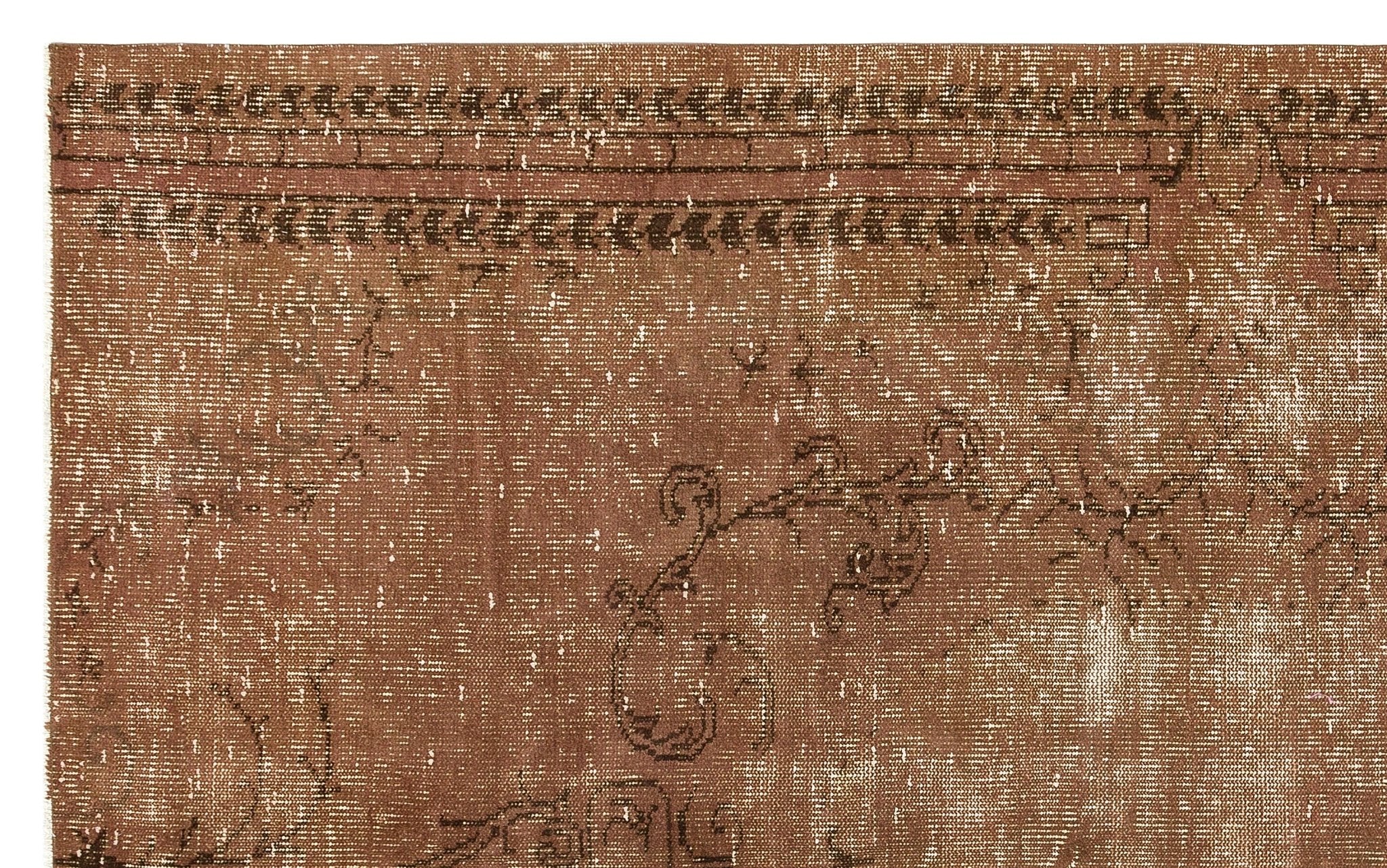 Atina 36030 Brown Vintage Wool Handmade Area Rug 5'5" x 8'9"