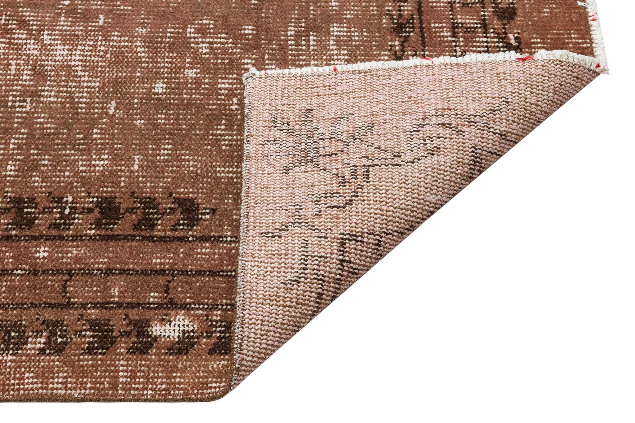 Atina 36030 Brown Vintage Wool Handmade Area Rug 5'5" x 8'9"