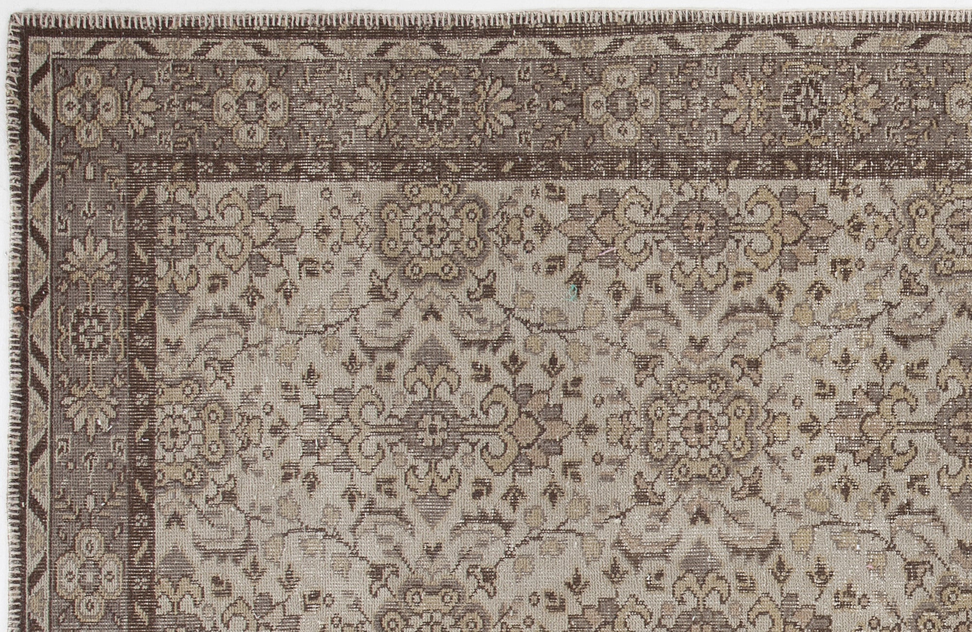 Atina 3712 Beige Vintage Wool Handmade Area Rug 5'5" x 9'7"