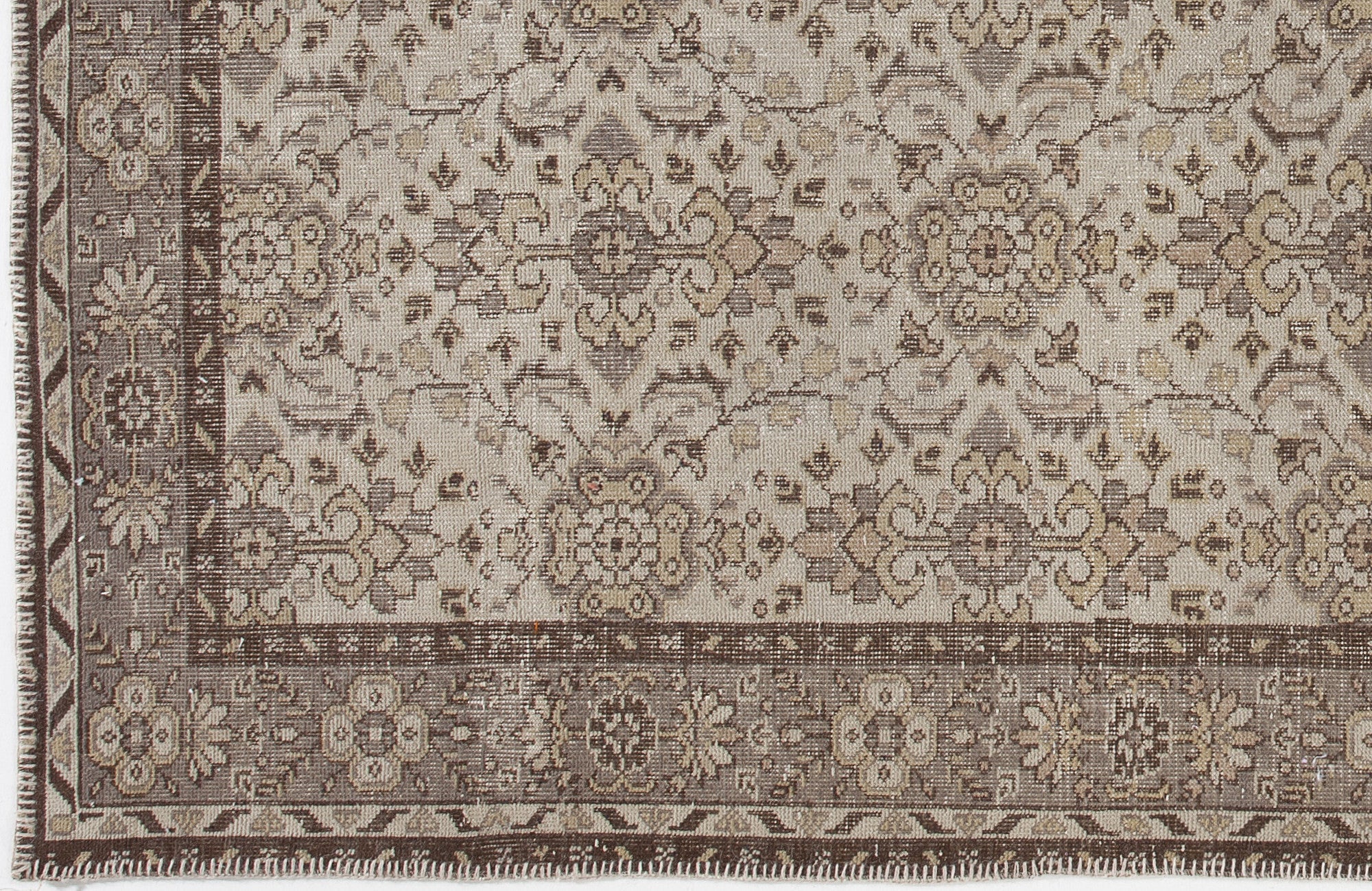 Atina 3712 Beige Vintage Wool Handmade Area Rug 5'5" x 9'7"