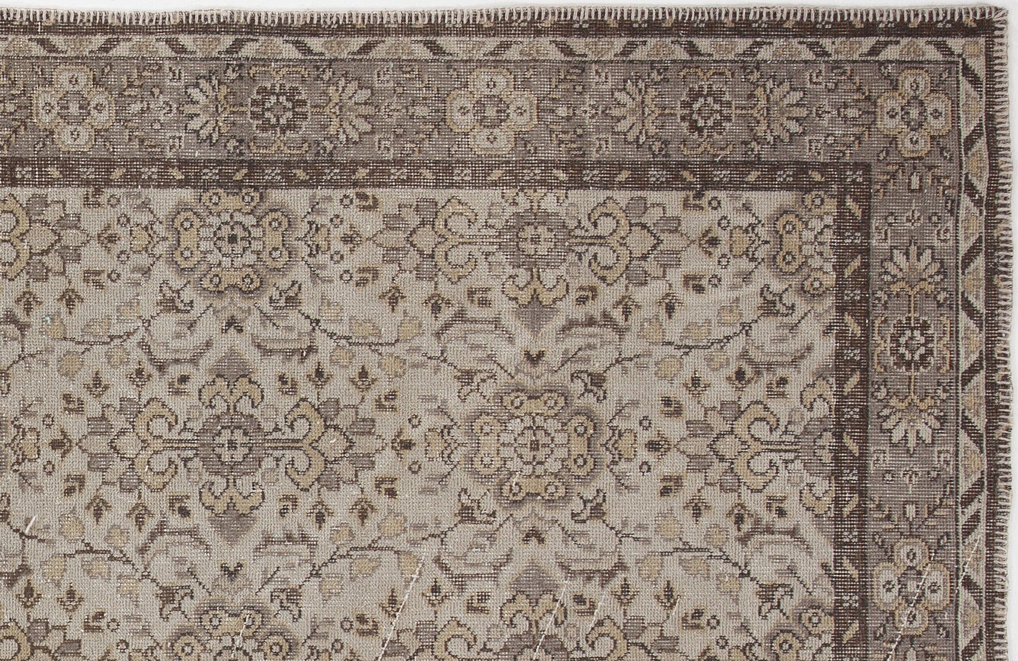Atina 3712 Beige Vintage Wool Handmade Area Rug 5'5" x 9'7"