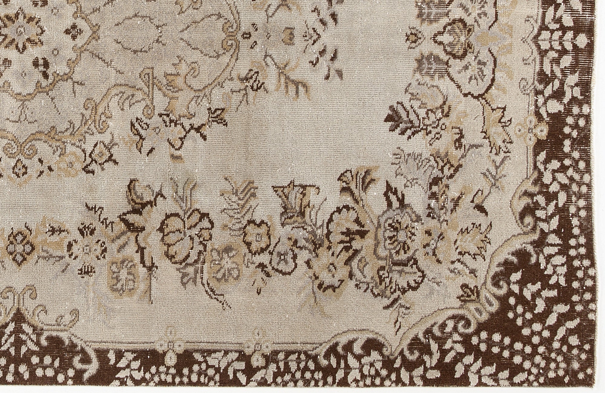 Atina 3876 Beige Vintage Wool Handmade Area Rug 5'5" x 8'11"