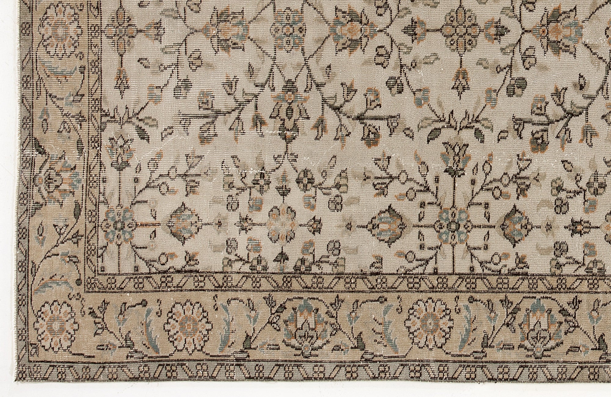 Atina 4196 Beige Vintage Wool Handmade Area Rug 5'5" x 9'0"
