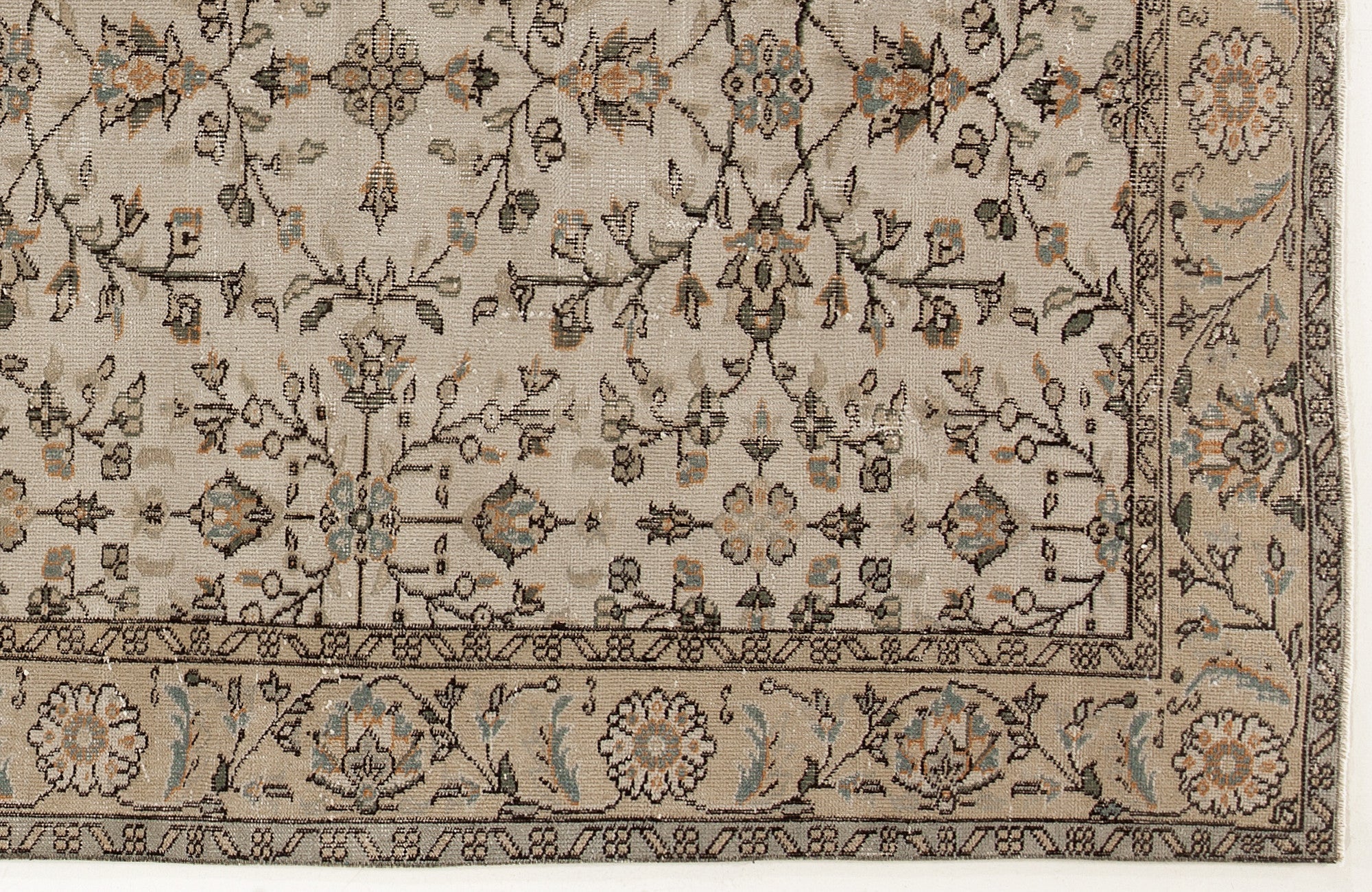 Atina 4196 Beige Vintage Wool Handmade Area Rug 5'5" x 9'0"