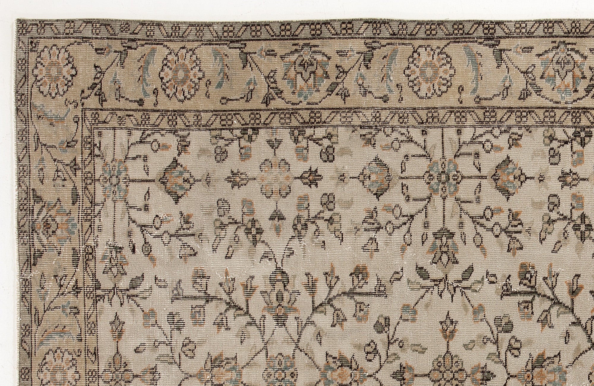 Atina 4196 Beige Vintage Wool Handmade Area Rug 5'5" x 9'0"
