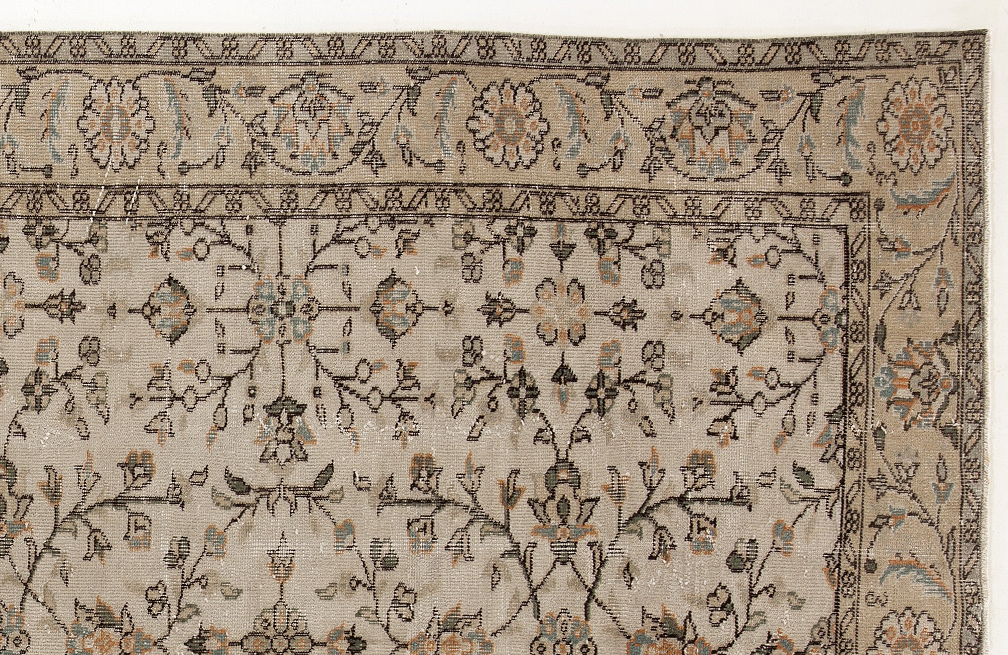Atina 4196 Beige Vintage Wool Handmade Area Rug 5'5" x 9'0"