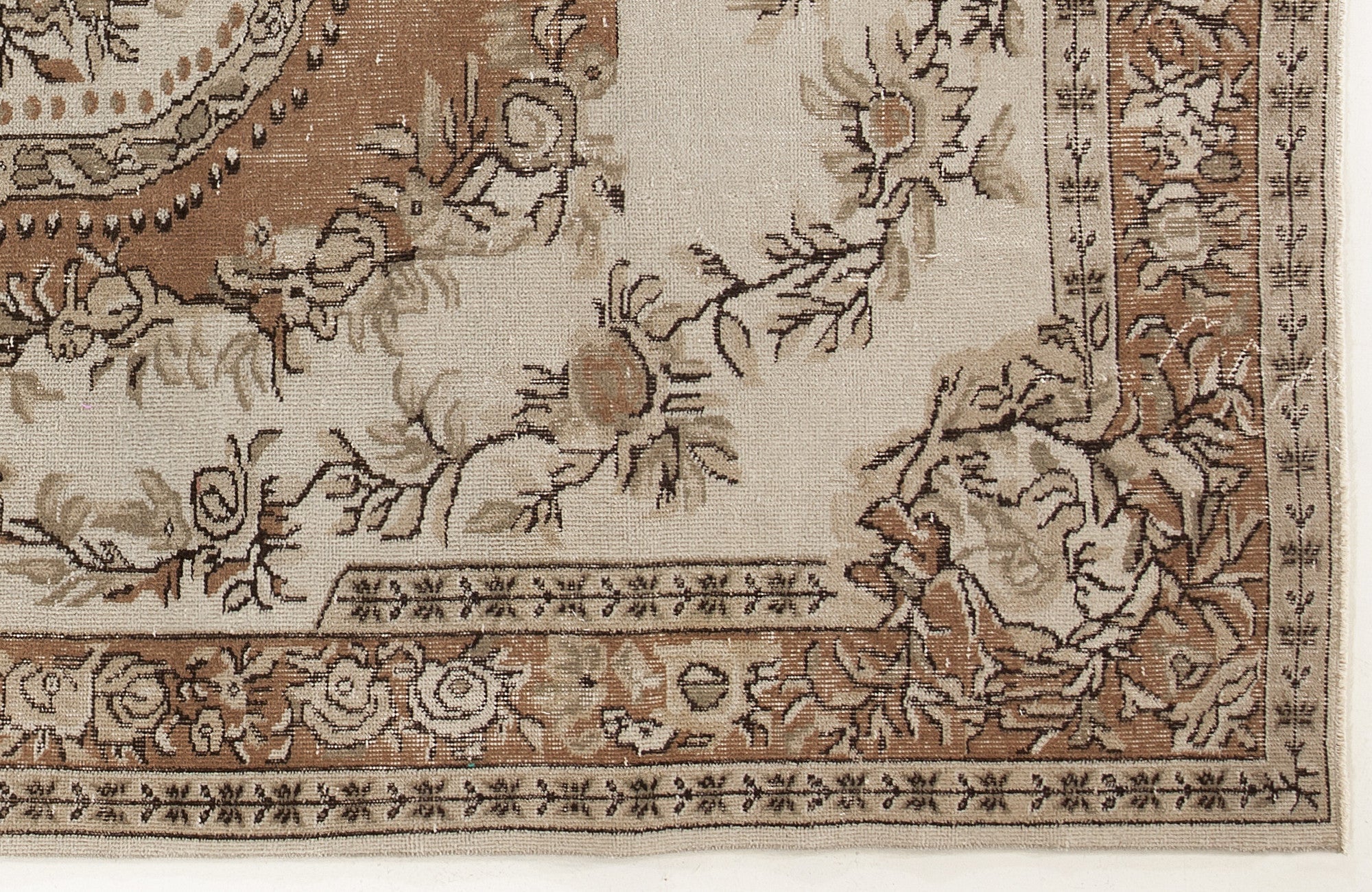 Atina 4204 Beige Vintage Wool Handmade Area Rug 6'2" x 9'10"