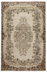 Atina 4282 Beige Vintage Wool Handmade Area Rug 5'5" x 8'9"